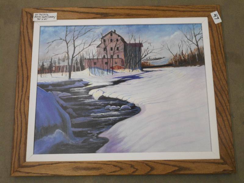 lot 47 image: 35x29 Oil Painting By Keith Crosb...