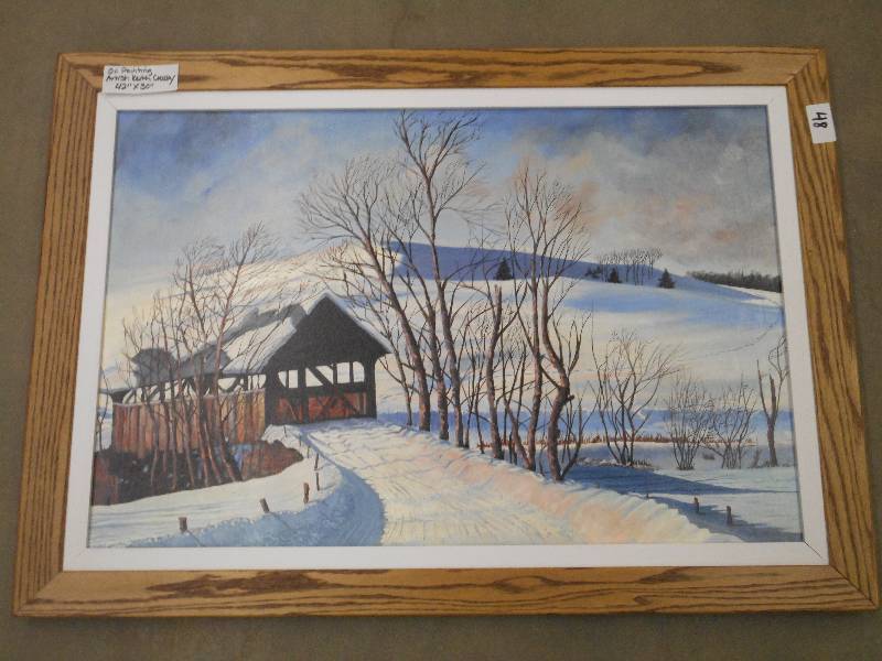 lot 48 image: 42x30 Oil Painting By Keith Crosb...