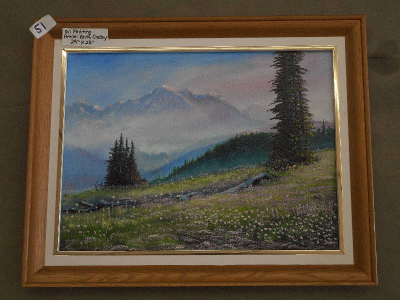 lot 51 image: 29x23 Oil Painting By Keith Crosb...