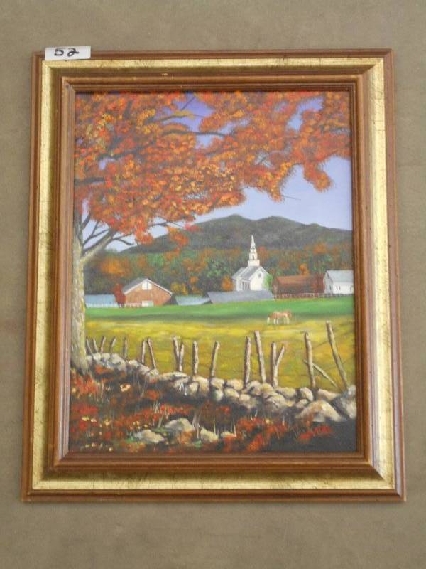 lot 52 image: Unmarked 14x18 Canvas Painting ...
