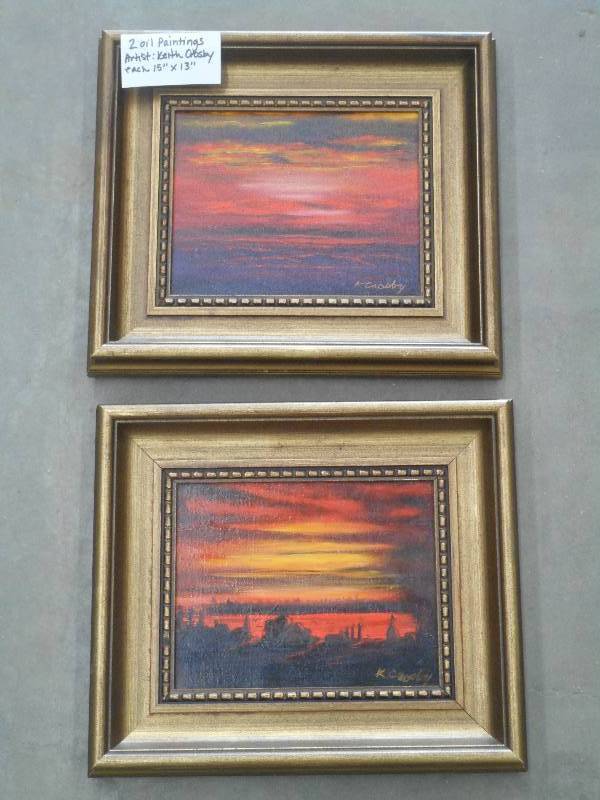lot 55 image: (2) 15x13 Oil Paintings By Keith ...