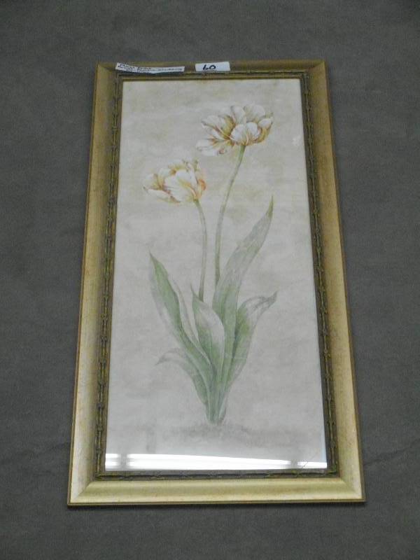 lot 60 image: 34x16 Floral Print By Pamela Glad...
