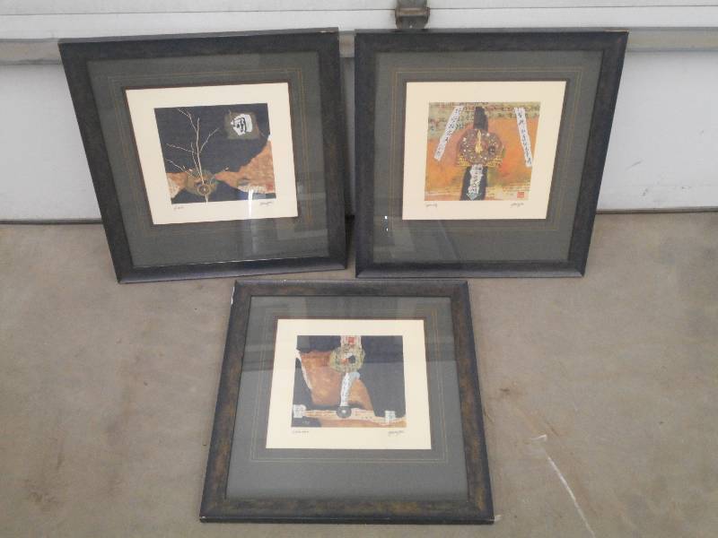 lot 102 image: Lot Of (3) Framed Prints By Young M...