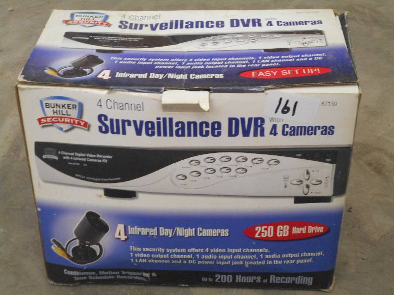 lot 161 image: 4-Channel Surveillance DVR With 4-C...