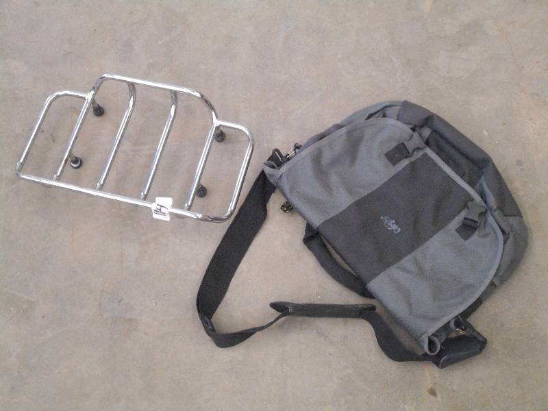 lot 184 image: (1) Motorcycle Trunk Rack & Cargo B...