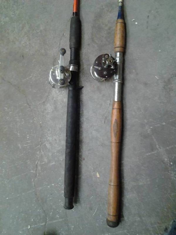 lot 20 image: Berkley Fusion Rod With Shakespeare 2000S Reel,  Oak Handle Rod With Penn Peer #109 Reel