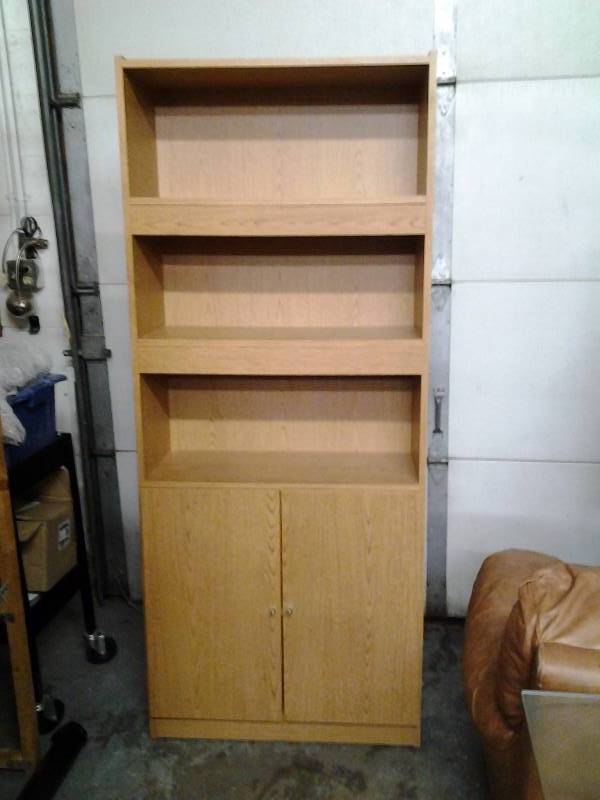 lot 24 image: Book Shelf With 2 Door Lower Storage 33 x 12 x 72