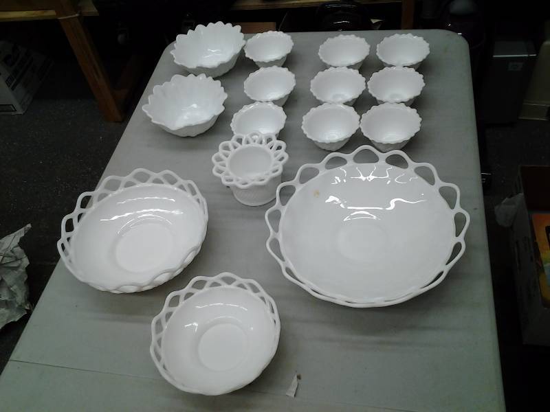 lot 53 image: Collection Of Milk Glass