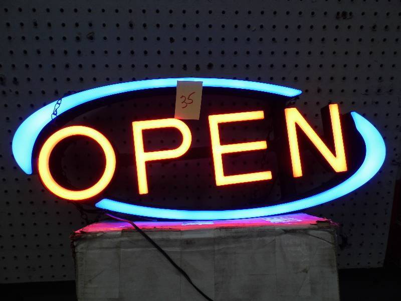 lot 35 image: OPEN SIgn