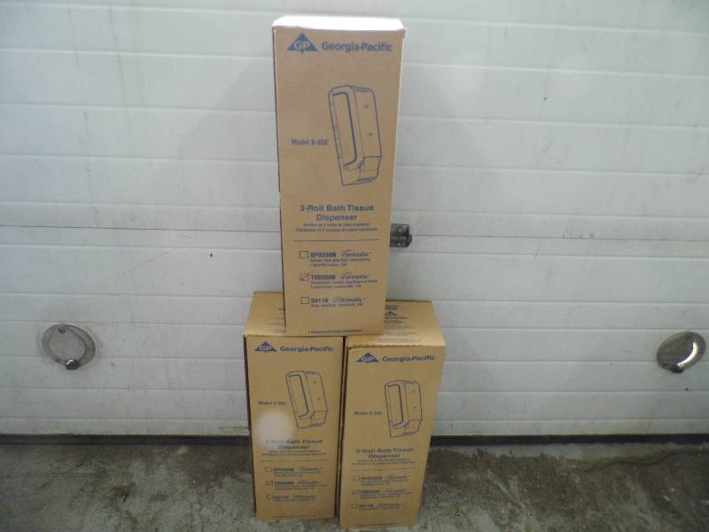 lot 2 image: 3 New Georgia Pacific Bath Tissue Dispensers