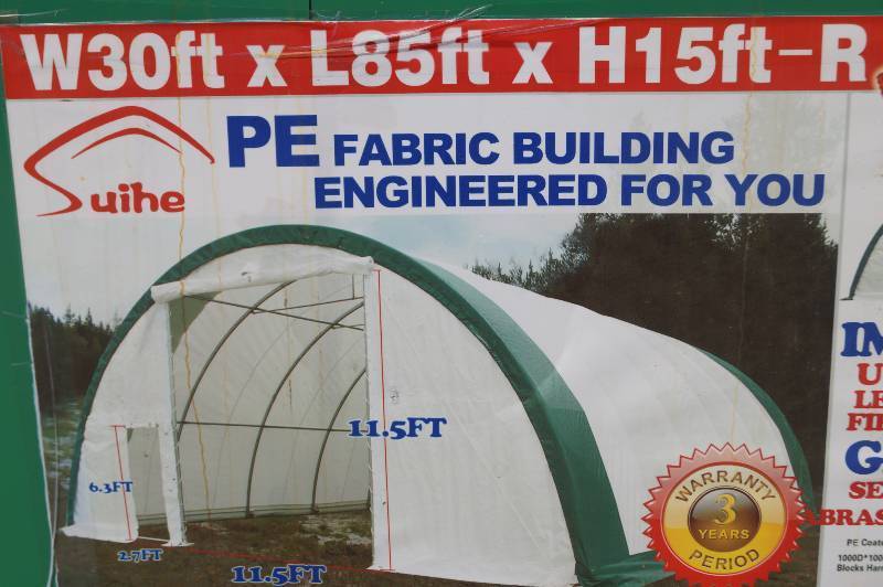 85 Foot Fabric Building With Roll Up Doors