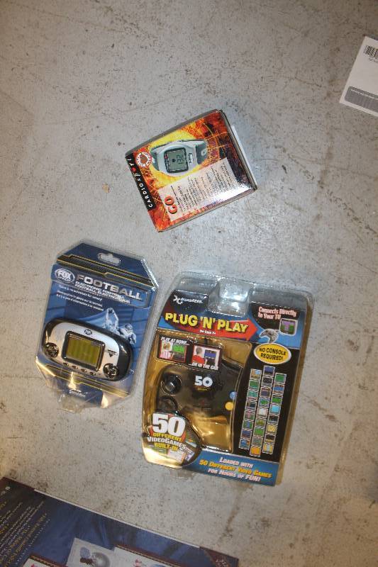 lot 68 image: Lot of (3) Electronics Including 1) Fox Football Video Game Console AND 1) CardioSport Watch AND 1) DreamGear