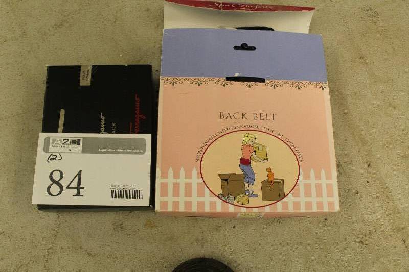 lot 84 image: Lot of (2) Including 1) Salvatore Ferragammo Black Shampoo,After Shave,Cologne AND 1) Back Brace