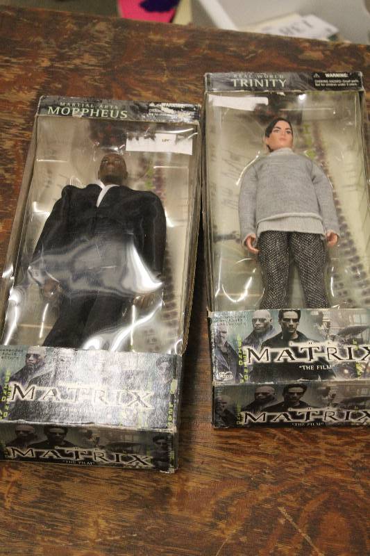 lot 33 image: Lot of (2) Matrix collectible figurines Including Morpheus Trinity