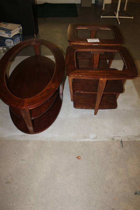 lot 150 image: Lot of (3) Glass Top Coffee Tables No Glass