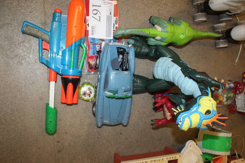 lot 167 image: Lot of (6) Toys Including Nerf Gun Car Dinosaur And More