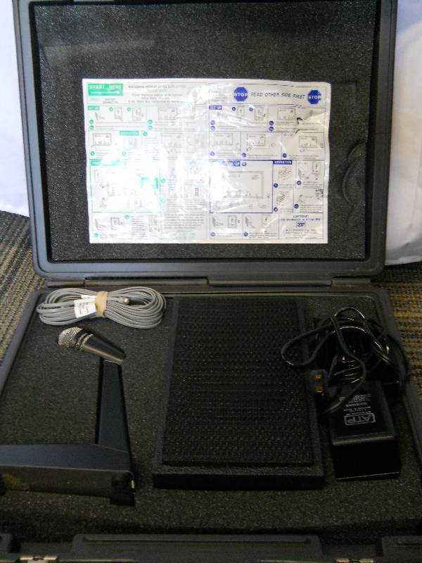lot 13 image: ATP Microphone on stand with AmpSpeaker and Hard Case  Harvard Elite  HE