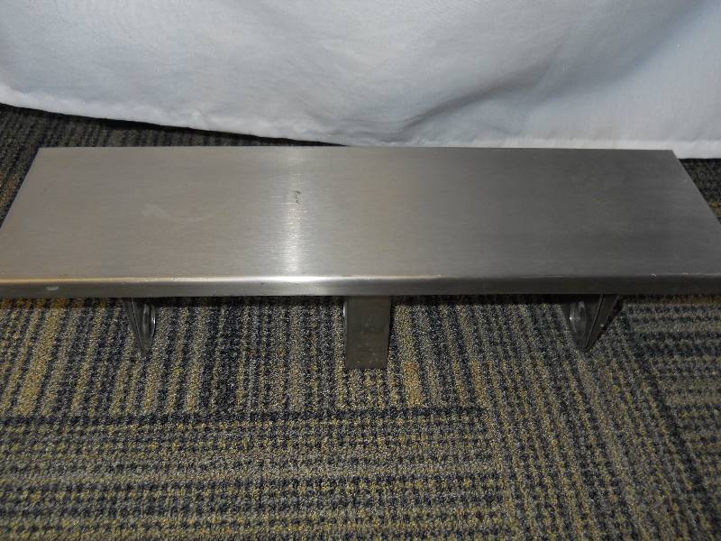lot 18 image: Stainless Steel Commercial Toilet Paper Holder  Dispenser w Shelf. Holds 2 rolls