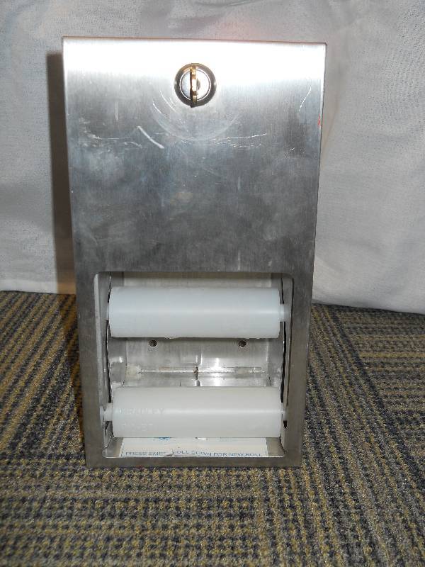 lot 26 image: BRADLEY Commercial  Industrial Toilet Paper Holder with Key and Spindles