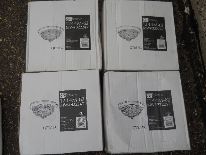 lot 34 image: FOUR (4) CORDELIA Ceiling Mount Light Fixtures Model 1244M-62, MW#32247  New in boxes