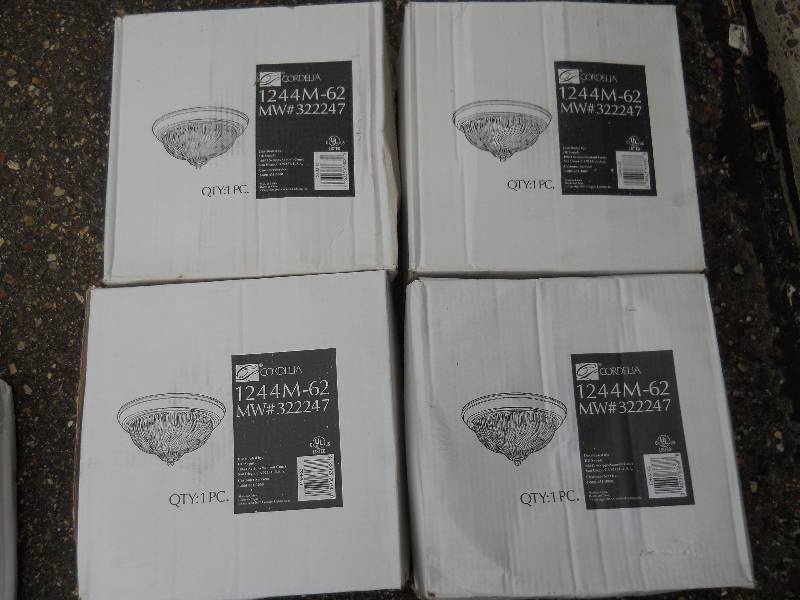lot 35 image: FOUR (4) CORDELIA Ceiling Mount Light Fixtures Model 1244M-62, MW#32247  New in boxes