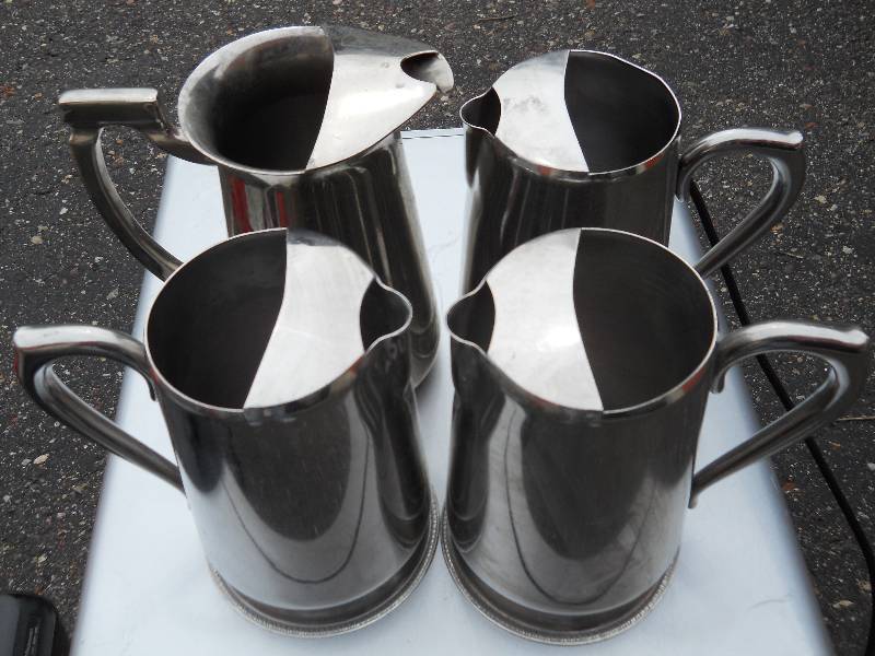 lot 36 image: 4 Stainless Steel Pitchers