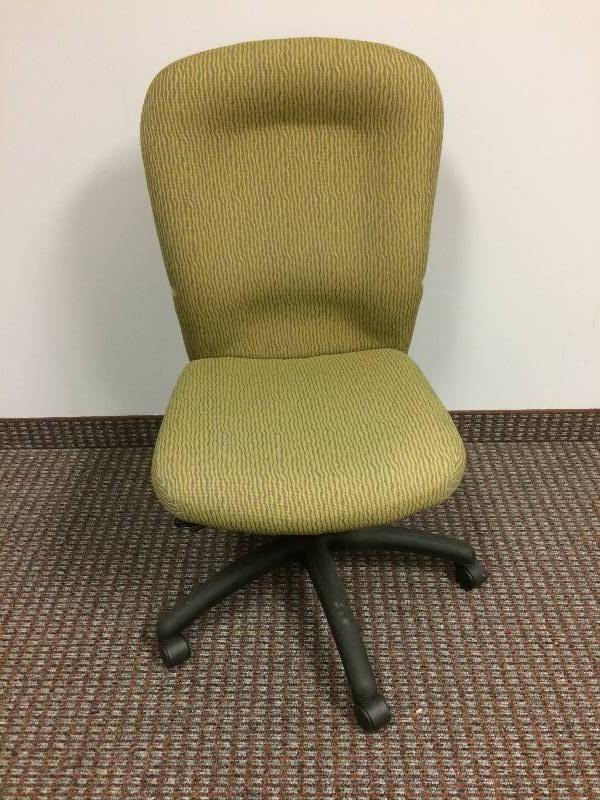 lot 12 image: Lovely Sage Color Global Total Office Tara High Back Multi Tilter Executive Chair Molded For Comfort with Casters - Nice Condition - Retails New $600.00