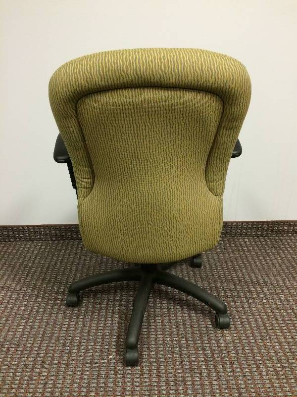 lot 15 image: Lovely Sage Color Global Total Office Tara High Back Multi Tilter Executive Chair Molded For Comfort with Arms & Casters - Nice Condition - Retails New $600.00