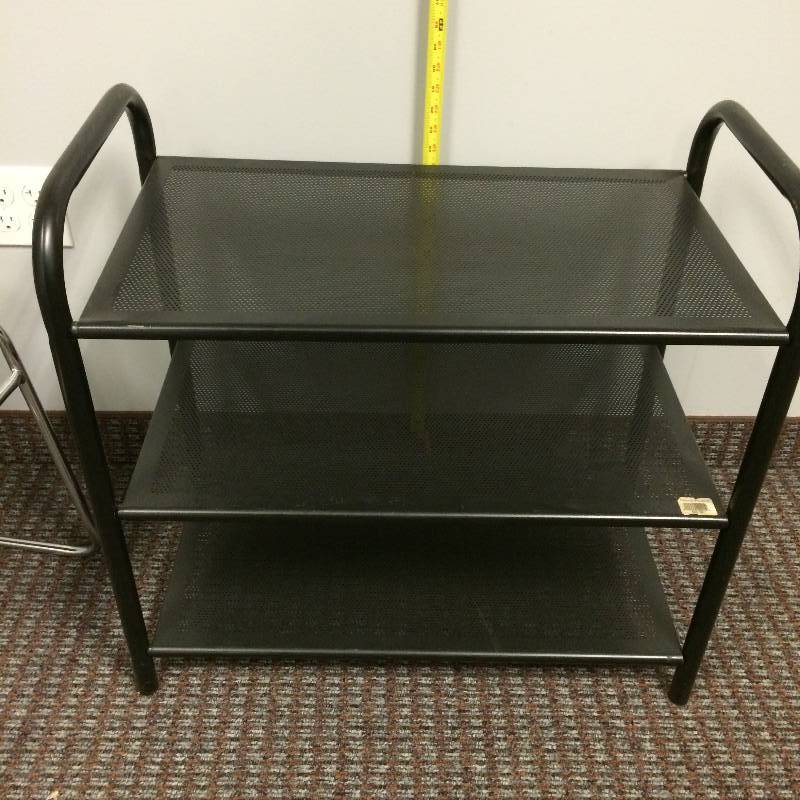 lot 34 image: Homeplace 3 Tier Black Metal Shelving - Nice Conditon