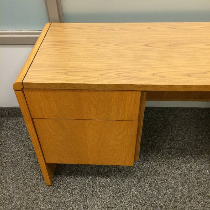 lot 42 image: Terrific Quality National Business Furniture Executive Wood Desk - Great Condition - New Retails About $700.00