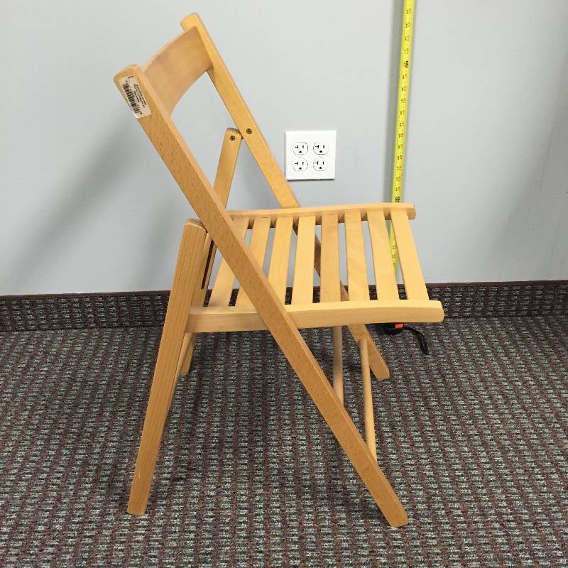 lot 75 image: Made In Italy Folding Slat Wood Chair - Excellent Condition