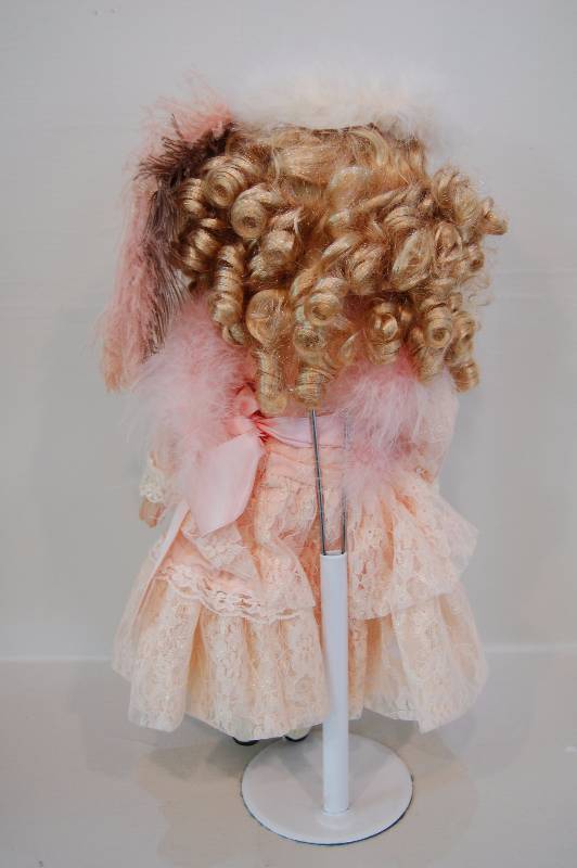 Porcelain Doll in Wood and Glass Display Case Doll Auction KBID