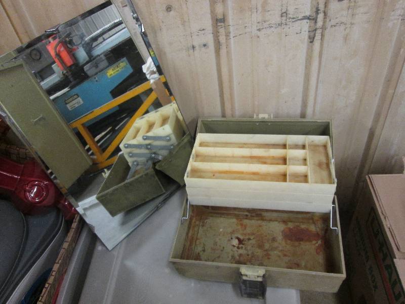 Tackle box, mirror 14x20 inches...