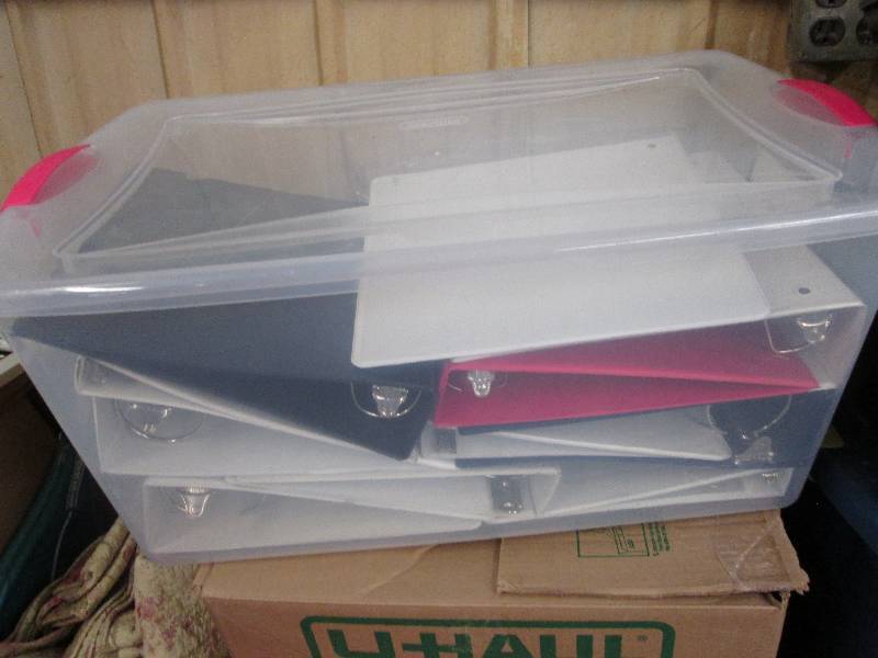 Clear Sterilite Tote containing 10 ...