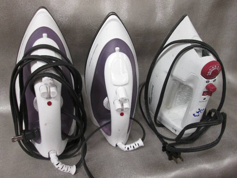 Lot of 3 Electric Steam Irons, 2 Ha...