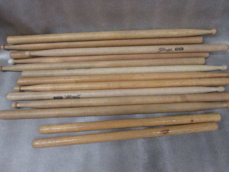 Lot of wooden drum sticks...