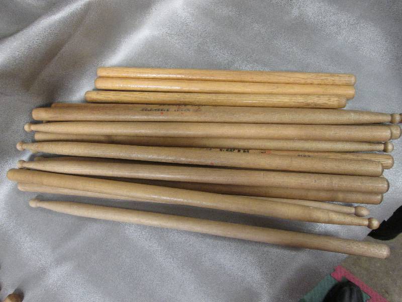 Lot of wooden drum sticks...