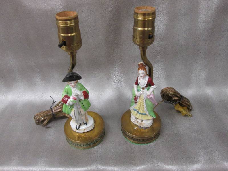 Pair of Colonial Figurine lamps, ma...