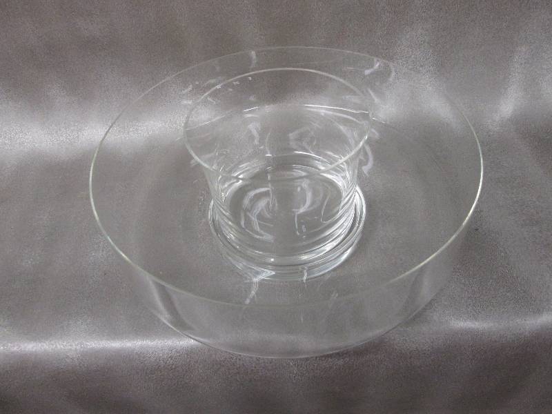 Chip and dip bowl, clear glass...