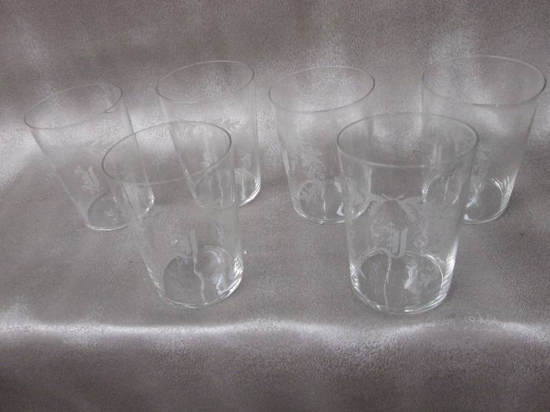 Set of 6 J monogrammed glasses, s...
