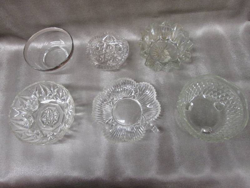 Lot of 6 glasscutglass bowls and s...