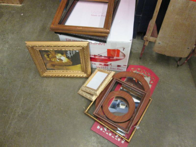 Assorted wooden frames and small mi...