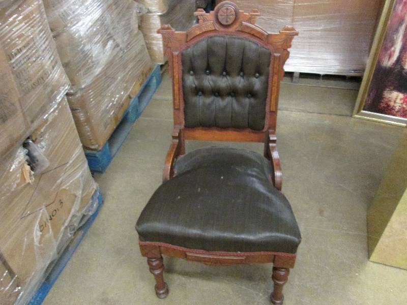Vintage woodupholstered chair...