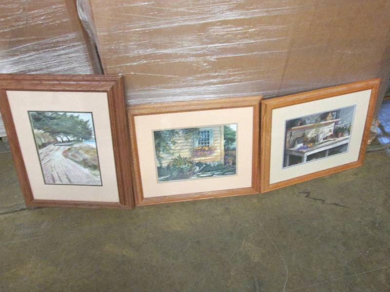 Lot of 3 framedmatted wall art...