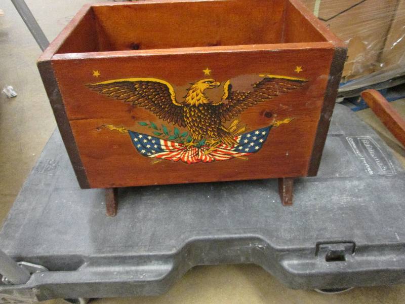 Wooden Americana box with legs...