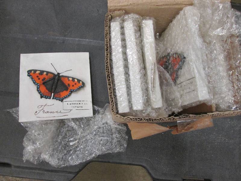 Lot of 6 assorted butterfly tile wa...