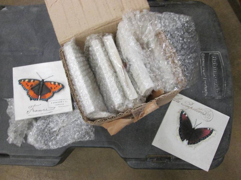 Lot of 6 assorted butterfly tile wa...