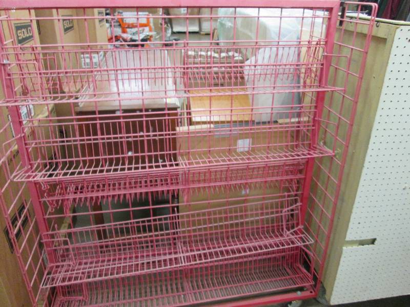 Large red double sided storage rack...