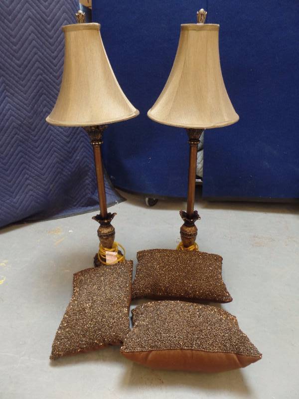 lot 628 image: Candlestick Lamps