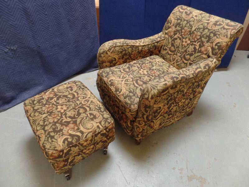 lot 661 image: Chair and Ottoman